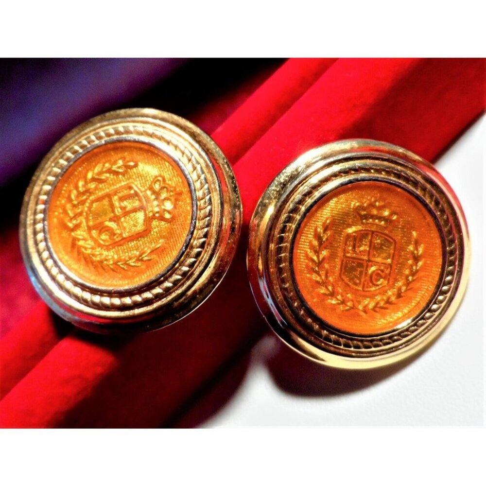 Liz Claiborne Gold Tone and Orange EarringsLIZ CLAIBORNE CLIP EARRINGS